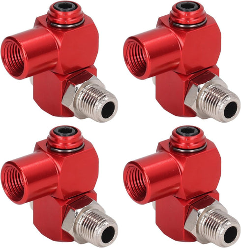 4PCS NPT 360 Degree Swivel Air Hose Connector, 1/4in Industrial Air Fittings Pneumatic Tool Adapter