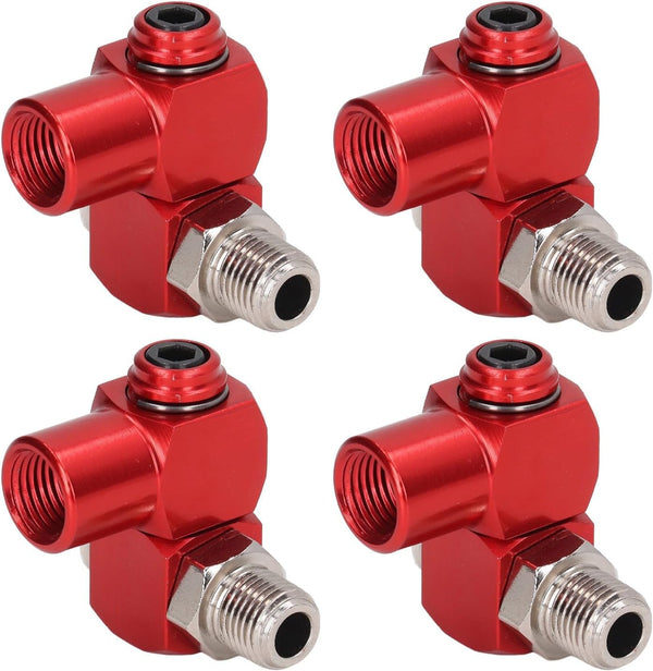 4PCS NPT 360 Degree Swivel Air Hose Connector, 1/4in Industrial Air Fittings Pneumatic Tool Adapter