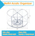 Large Acrylic Pen Holder, 360 Degree Rotating Desk Organizer with 6 Compartments, Office Marker Storage Caddy
