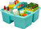 Storex 3-Compartment Small Caddy – Multipurpose Classroom Organizer with Handle, Teal, 5-Pack (00952U06C), 9.25 x 9.25