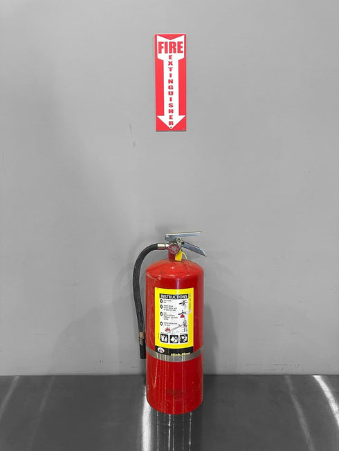 (4 Pack) Fire Extinguisher Signs, 80 mil Thick Plastic for Business Office or Warehouse