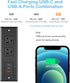 CCCEI 6 45 Recessed Power Strip with Two USB-C Ports, Fast Charging USB A Port Desk Outlet, Black Furniture Hidden