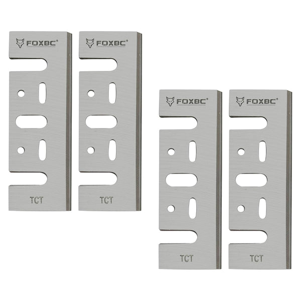 FOXBC 3-1/4 Inch Tungsten-Carbide Planer Blades Replacement - Compatible with Makita, DeWalt, Bosch, Ryobi, 2 Sets