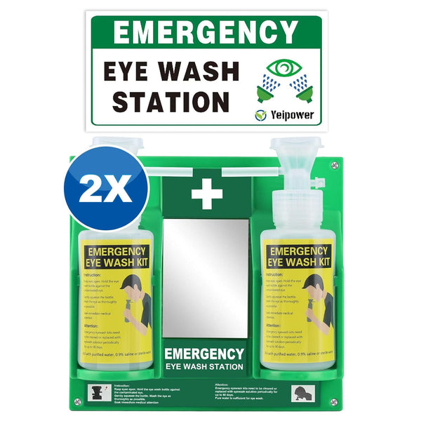 Portable Eyewash Station Kit OSHA-Approved - Yeipower Emergency Eye Wash Flush Bottles, 16oz