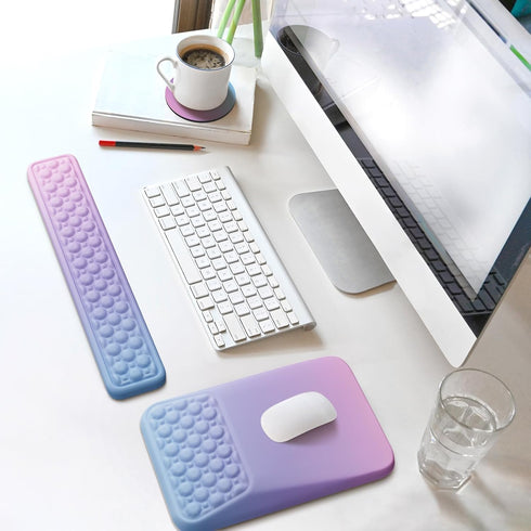 Ospelelf Keyboard Wrist Rest Pad for Computer, Ergonomic Large Mouse Pad with Wrist Support, Office Arm Rest, Purple