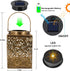 2 Pack Bronze Solar Lanterns - Waterproof Metal Hanging Solar Lights Outdoor Decorative, Solar Powered LED Lamp