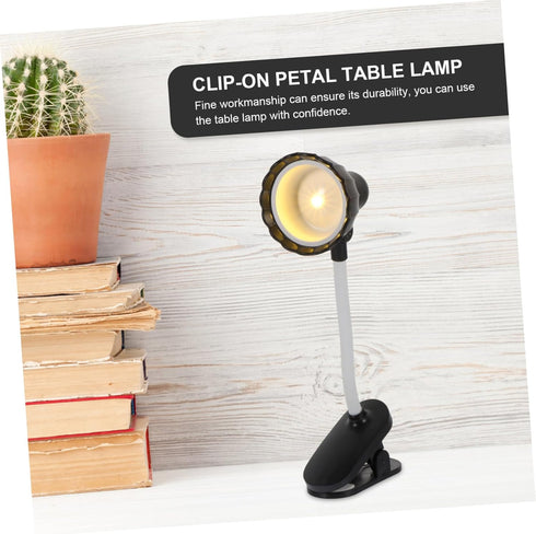 VOSAREA Mini Clip LED Desk Lamp Delicate Micro Clamp Light for Reading Bedroom Dorm Students Portable Table Lighting