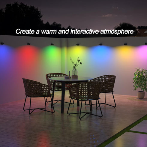 IP65 with10 (4) ZCXLIGHT Solar Fence Lights Outdoor,Fence Solar Lights Outdoor Waterproof Led Fixed Colors RGB Color