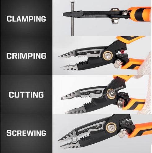 7-in-1 Wire Stripper Tool, Cutters, Crimper Pliers for Electrical Cable Stripping, Cutting, and Crimping