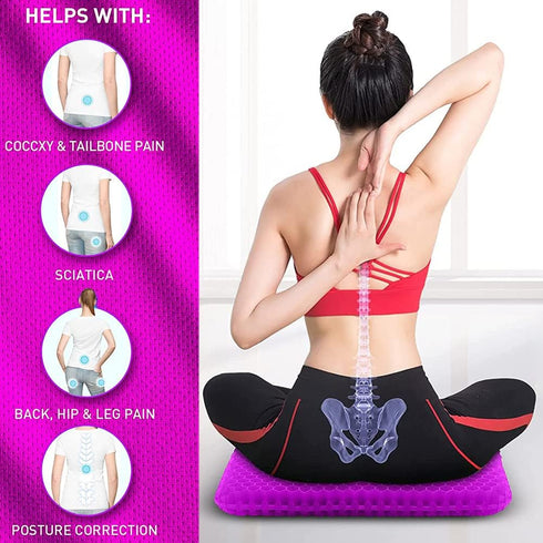 Helishy Tailbone, Gel Seat Cushion, Office Seat Cushion Chair Pads for Office Home Car Wheelchair Long Trips - Extra