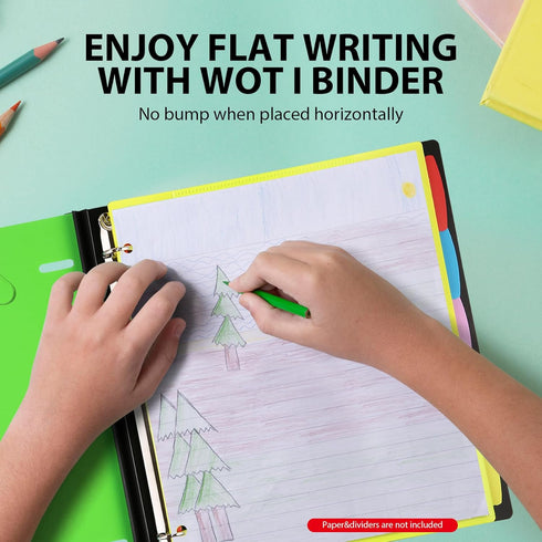 WOT I Telescoping 3 Ring Binder, 12 Packs, Flexible View Binder with Expandable Spine, Holds 160 Sheets, 4 Bright Colors