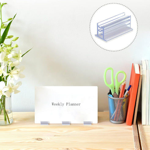 Self Adhesive Sneeze Guard Holder, Acrylic Panels Holder, Name Tag Holders for Desks, 1 x 0.5 x 0.5''
