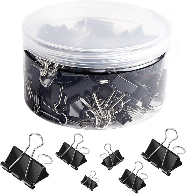 SANNIX 110 PCS Binder Clips, Assorted Sizes, X Large, Large, Medium, Small, Mini, Micro for Office, Home