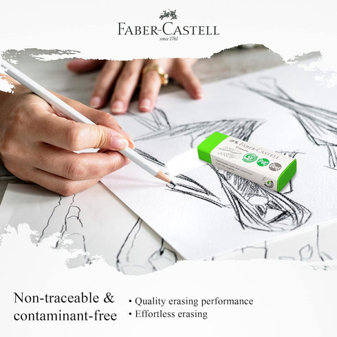 Faber-Castell PVC-Free Eraser (Box of 20) - Dust Free, Premium Quality, Safe for Kids