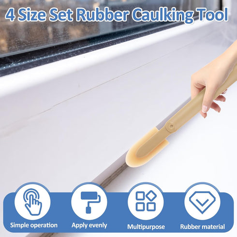 8Pcs Rubber Caulking Tool 4 Size Set Smooth Grout Sealant Caulking Tool Rubber Spatula Spreader Grout Sealer Applicator Smoothing Finger Finisher Grout Caulk Finishing Tool