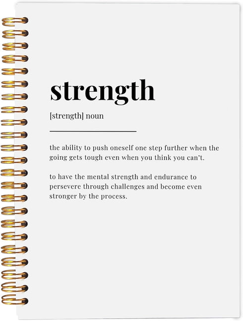 Strength Inspirational Notebook Journal, Motivational Gifts for Women and Men, 5.5"x8.3" Spiral Notebook