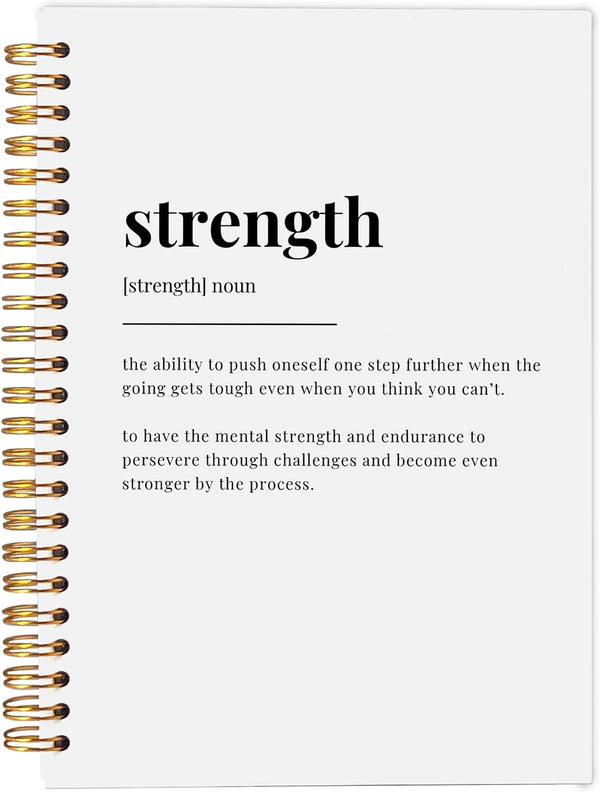 Strength Inspirational Notebook Journal, Motivational Gifts for Women and Men, 5.5"x8.3" Spiral Notebook