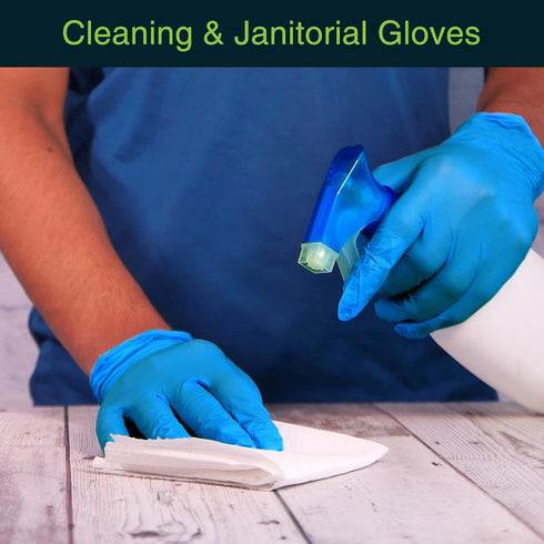 100 Count FifthPulse Blue Nitrile Medical Gloves Large, - Surgical Grade Latex Free Disposable Gloves
