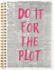 Trendy Positive Affirming Notebook - Do It for The Plot, Retro Newspaper Aesthetic, Spiral Bound
