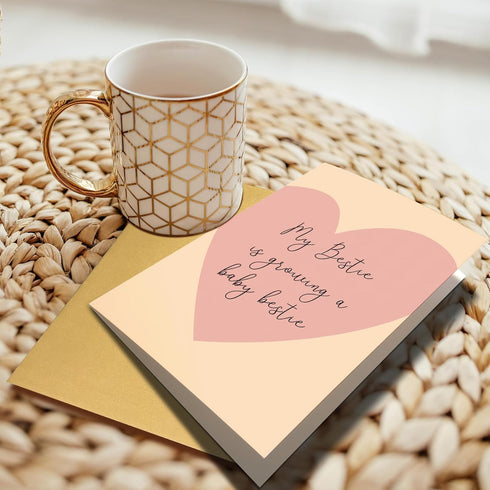 Chenive Best Friend Pregnant Card, Pregnancy Congratulations Card, Bestie Pregnant Gift, Baby Shower Card for Girl, My