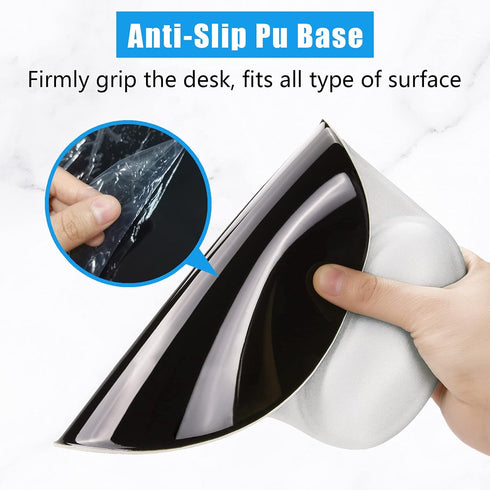 Hsurbtra Ergonomic Mouse Pad with Wrist Rest Support, Ivory White Gel Mouse Pad, Non-Slip PU Base, Memory Foam Mat