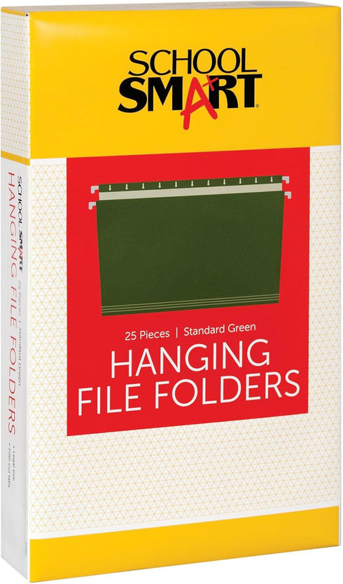 School Smart Hanging File Folder, Legal, Standard Green, Pack of 25