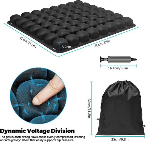 Tailbone Inflatable Travel Seat Cushion, Airplane Seat Cushion for Long Flights & Car Rides, Portable Air Pad