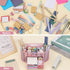 EOOUT Pink Desk Organizer - Mesh Pen Holder with 8 Compartments and 1 Drawer for Office, Home, School