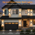 2PACK 3 IP65 Solar Sconce Lights Outdoor,Warm White/Cool White/Natural Light Modes Up and Down Solar Wall Lights