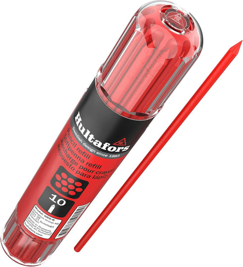 Hultafors Tools 650150 Heavy Duty Dry Marker Refills HRD, Multi-Purpose, Red, 10 Leads