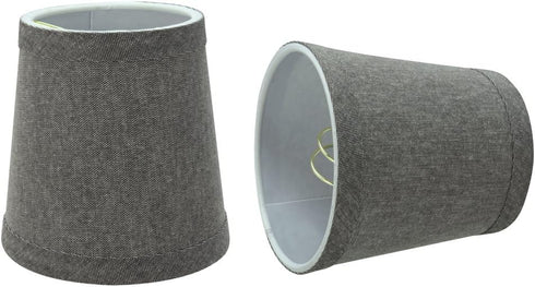 Aspen Creative 32716-2A, Empire Clip-On Chandelier Lamp Shade, Grey, 3" Top x 4" Bottom