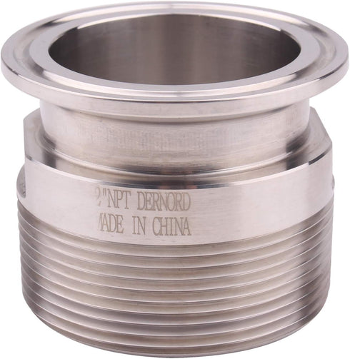 DERNORD 2'' Tri Clamp Adapter to 2 Inch MNPT Thread Ferrule Sanitary Pipe Fitting