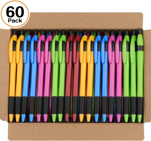 Pens Bulk Gripped Slimster Retractable Ballpoint Pen | Medium Point Black Ink | Smooth Writing Pens for Journaling