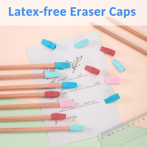 Sooez 120 Pack Pencil Erasers - Cap Erasers in 4 Colors for School Studying Supplies, Perfect for Teachers