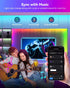 Pak 32.8ft 16 44 RGB+IC LED Strip Lights for Bedroom & TV, Smart Lights with Remote APP Control, DIY Million Colors
