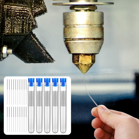 50 Pieces 3D Printer Nozzle Cleaning Kit, 0.4 mm Stainless Steel Needles Cleaner for 3D Printer Accessory
