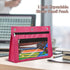 YoeeJob 24 Pack Pencil Pouch for 3 Ring Binder, Expandable Zipper Binder Pouches with Clear Window (Rosy)