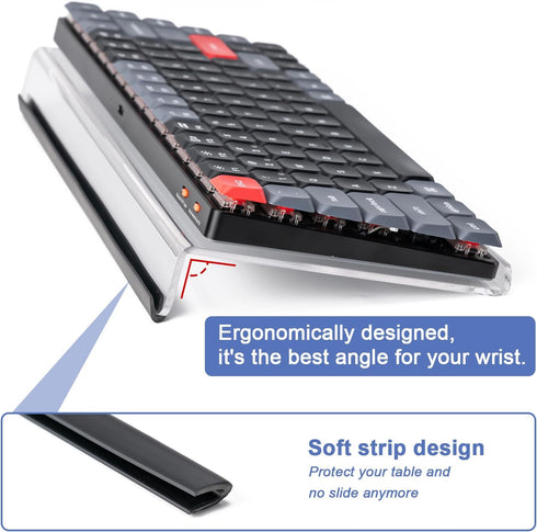 BOOMIBOO Strip,11.8 5.1 Inch 78 Clear Acrylic Tilted Computer Keyboard Holder for Ergonomic Typing, Keyboard Stand