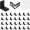 AUXBC 30PCS 90 Degree L Shape Metal Corner Brackets Black Plastic Cover Right