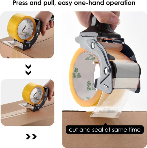 Rapid-Replace Packing Tape Dispenser Gun, 2IN Lightweight Ergonomic Heavy Duty Tape Cutter, Pink
