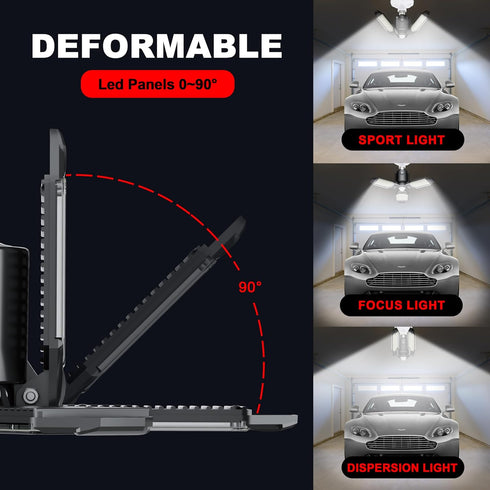 Motion Sensor Garage Light, 80W Indoor Deformable LED Light, 8000LM Motion Activated for Workshop, 1 Pack