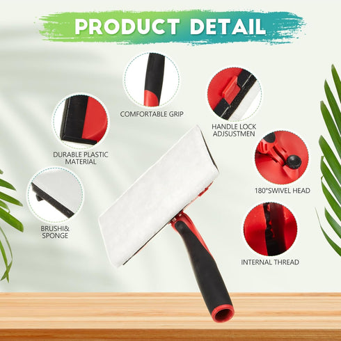 2 Pcs Stain Pad Applicator Paint with Handle for Extension to Apply Stains, Paints, and Sealers (7 Inch)
