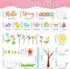 Whaline 116Pcs Spring Bulletin Board Decorations Set Colorful Tree Flower Bird Butterfly Cutouts