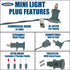 11 50 Bulbs 2.5" Commercial Novelty Lights Feet Traditional Incandescent Mini Lights, Pink on Green Wire with Spacing