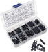 240PCS M2.5 Nylon Hex Spacer Standoffs Screws Nuts Assortment Kit, Male-Female (Black)