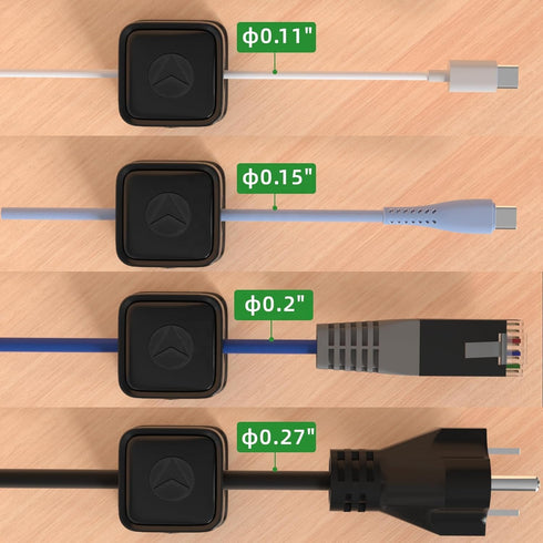 7 Pack Magnetic Cable Clips, Adjustable Cord Holder, Under Desk Cable Management, ENTYTEE Wire Organizer