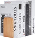 Pandapark Wood Bookends, Non-Skid Heavy Duty Bookends for Shelves - 1 Pair