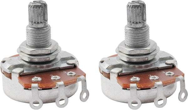 Musiclily Guitar Full Size Pots A250K Split Knurled Long 18mm Shaft Potentiometers for Stratocaster & Telecaster (Pack