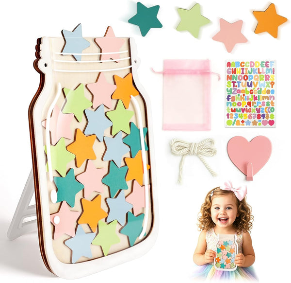 BBeary Magnetic Reward Jars for Kids - Star Tokens Reward Jar for Classroom