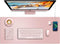 Desk Mat with Wireless Charging, Pink Mouse Pad with Charger, Large Leather Computer Mouse Pad for Keyboard and Mouse